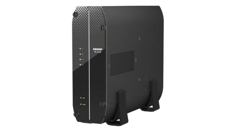 QNAP TS-410E-8G 4-zatokowy ultracichy serwer NAS, Intel Celeron, 8GB RAM, 2x 2,5GbE RJ-45, Tower