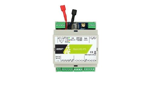 Moduł komunikacyjny GSM/LTE, 17VAC/24VDC, 8 wejść, 4 wyjścia, DIN 4P, SMS-CLIP-DTMF-E-MAIL, Basic4G-PS-D4M