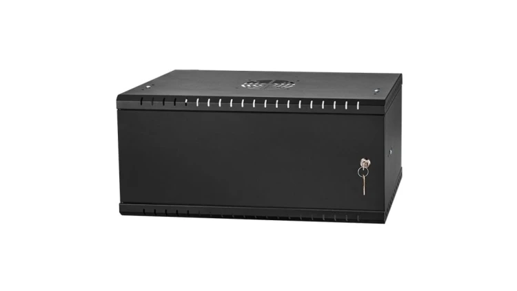 Szafa wisząca RACK 19 4U 350mm drzwi metalowe czarna PRO