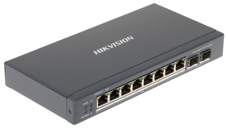 Switch PoE 8-portowy 1Gbps + 2x SFP (zarządzalny) DS-3E1510P-SI