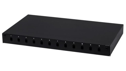 Przełącznica światłowodowa FO 12xSC simplex RACK 19 1U wysuwana czarna