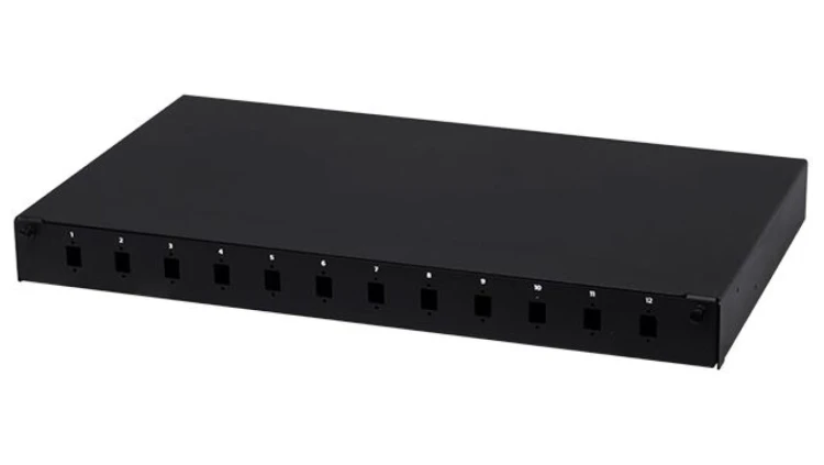 Przełącznica światłowodowa FO 12xSC simplex RACK 19 1U wysuwana czarna
