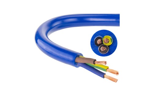 Przewód zasilający sterowniczy elastyczny PUR H07BQ-F 450/750V 3x2,5 niebieski Elektrokabel /50m/