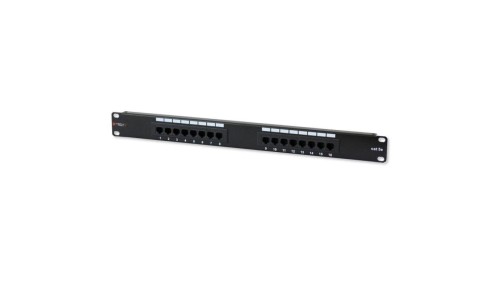 Patch Panel 1U UTP 16x RJ45 Cat5e Czarny