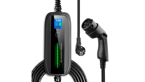 Przenośna ładowarka do samochodu elektrycznego 1 faza, 5,5m, wyświetlacz LCD, IP67 Extralink BS-PCD030 16A 3.6kW Schuko