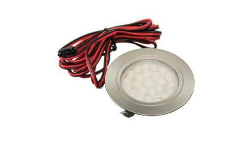 PROFI Oprawa meblowa LED okrągla srebrna 12VDC 1,8W 4000K neutralna biała wpuszczana podszafkowa