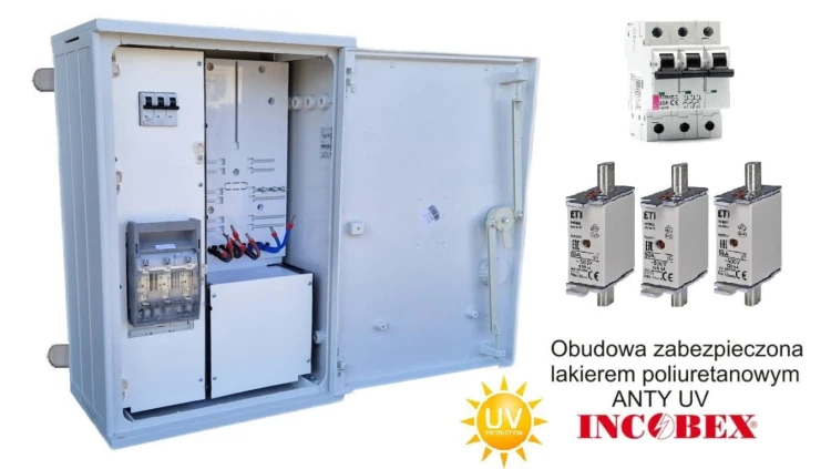 Rozdzielnica licznikowa TAURON NA ELEWACJE ZP40x60-1P3F-0_LZ-RB_OM-E lakier UV INCOBEX