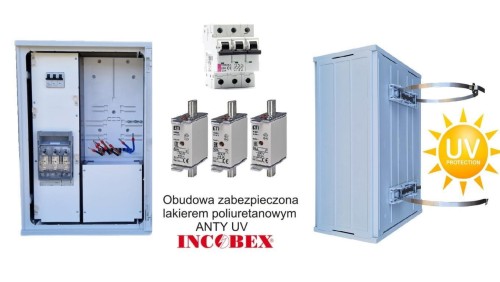 Rozdzielnica licznikowa TAURON NA SŁUP ZP40x60-1P3F-0_LZ-RB_OM-S LAKIER UV INCOBEX