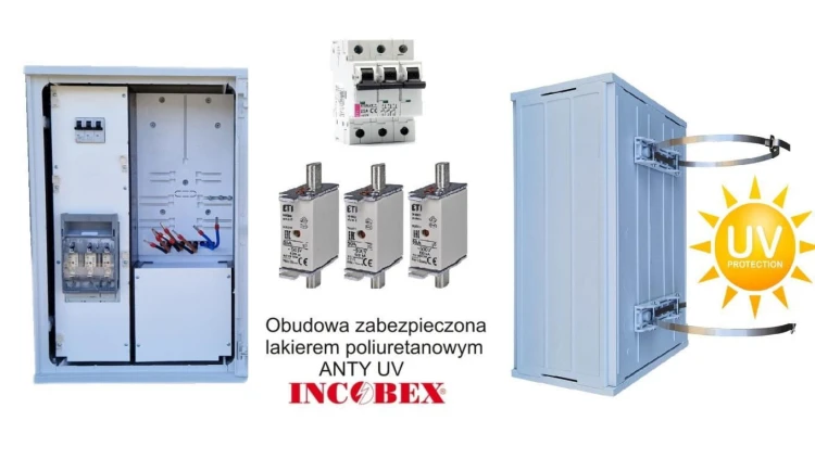 Rozdzielnica licznikowa TAURON NA SŁUP ZP40x60-1P3F-0_LZ-RB_OM-S LAKIER UV INCOBEX