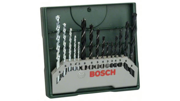 Zestaw wierteł do drewna,metalu,betonu x-line 15pc