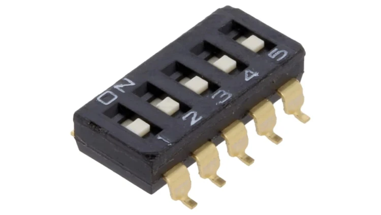 Przełącznik DIP-SWITCH Ilość sekcji 5 ON-OFF 0,025A/24VDC A6S-5101-H