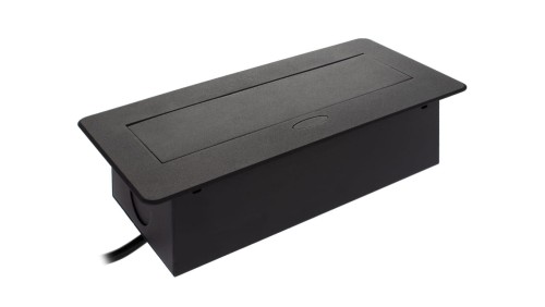 Gniazdo meblowe, blatowe 3x2P+Z 1,5m czarne KOMBI BOX