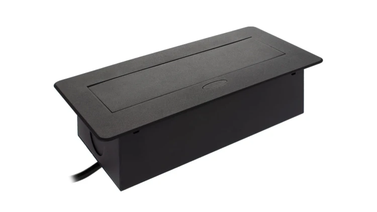 Gniazdo meblowe, blatowe 3x2P+Z 1,5m czarne KOMBI BOX