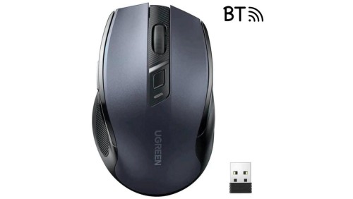 Mysz optyczna Ugreen MU006 bezprzewodowa USB 2.4GHz / Bluetooth 5.0 4000 DPI - czarna