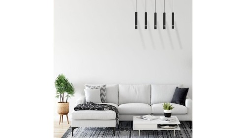 Lampa Listwa ze spotami GU10 Czarny z serii MONTI długa listwa, industrialny reflektor do salonu K-4555 Kaja Lighting