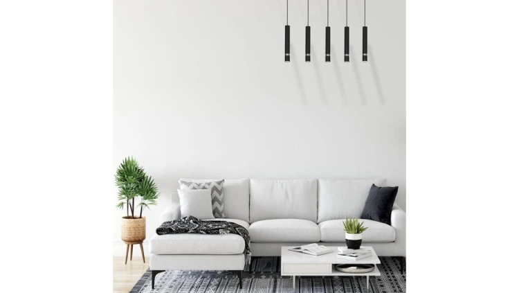 Lampa Listwa ze spotami GU10 Czarny z serii MONTI długa listwa, industrialny reflektor do salonu K-4555 Kaja Lighting