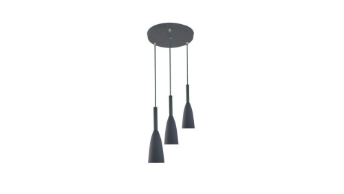 Lampa wisząca z rodziny SOLIN w kolorze szarym okrągła podsufitka metalowe klosze LP-181/3P GR Light Prestige