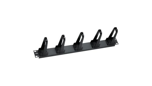 Organizator kabli RACK 19 1U metalowy czarny Molex z plastikowymi długimi uchwytami