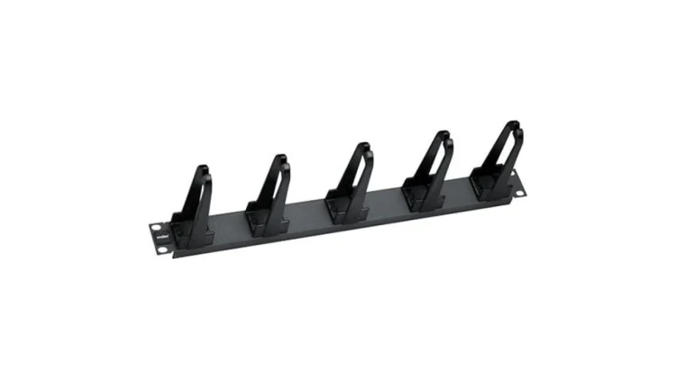 Organizator kabli RACK 19 1U metalowy czarny Molex z plastikowymi długimi uchwytami