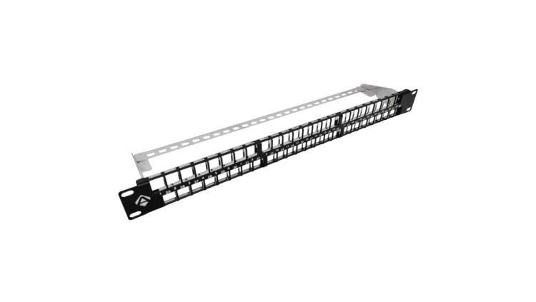 Patch panel RACK 19 kat.5e 48p UTP z półką 1U czarny Alantec
