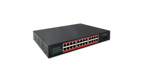 Qoltec Przełącznik sieciowy SWITCH Gigabit Ethernet 24x RJ45 2x SFP 1000 Mb/s