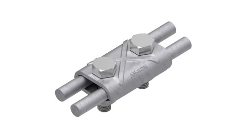 Złącze przelotowe odgromowe pojedyncze do drutu 2P (30x50mm, dwie płytki, 2xM8) ocynk galwaniczny AN-KOM AN-01/OG/