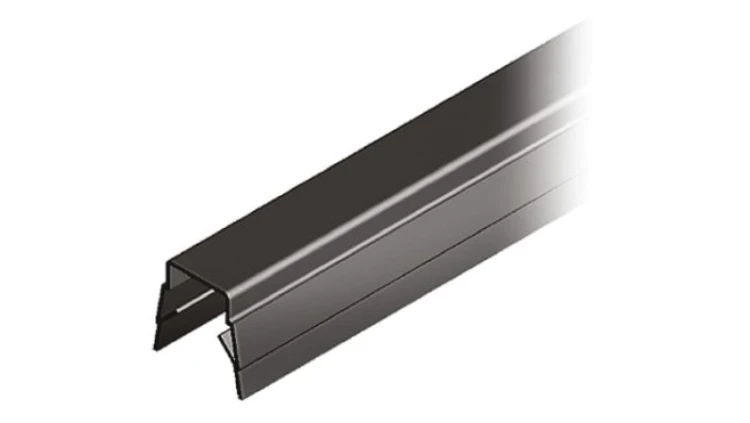 Pasek zasłaniający na profile, Czarny, PP, 8mm, dł. 2m 10-elem., RS PRO