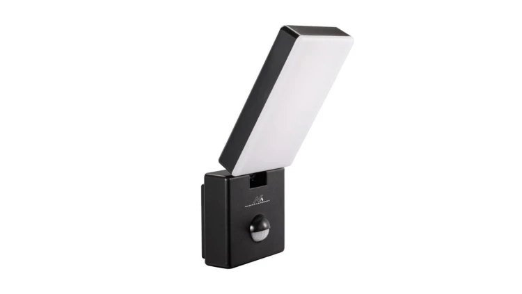 Lampa LED z czujnikiem ruchu Maclean, czujnik ruchu PIR, kolor czarny, 10W, IP65, 800lm, barwa neutralna biała (4000K) MCE516 B