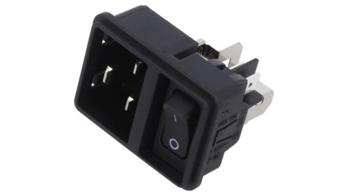 Złącze zasilające AC gniazdo męskie 16A 250VAC IEC 60320 EC11.0001.301