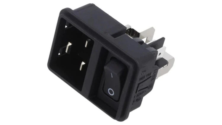 Złącze zasilające AC gniazdo męskie 16A 250VAC IEC 60320 EC11.0001.301