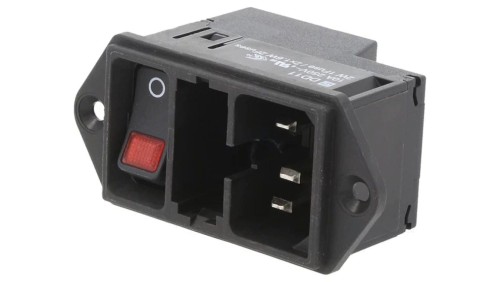 Złącze zasilające AC gniazdo męskie 10A 250VAC C14 (E) DD11 DD11.0123.1111