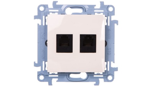 Simon 10 Gniazdo telefoniczne podwójne RJ12 kremowy CT2.01/41