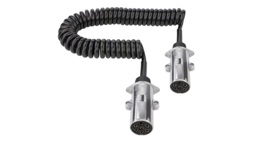 Przewód spiralny QLY-s kabel do naczepy zakończony metalowymi wtykami 7-pin typu N 24V 4,5m