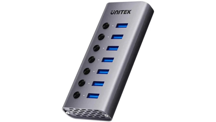 Unitek Hub USB A 3.0 7w1, 5Gbps z przełącznikami portów