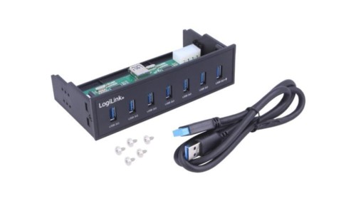 Hub USB, USB A gniazdo x7, USB 3.0, rozmiar dla wnęki 5.25 UA0342