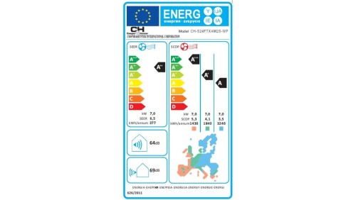Klimatyzator ścienny CooperiHunter, Supreme Biały, CH-S24FTXAM2S-WP (komplet), 7,0 kW, 5 lat gwarancji, Grzanie i Chłodz., WiFi