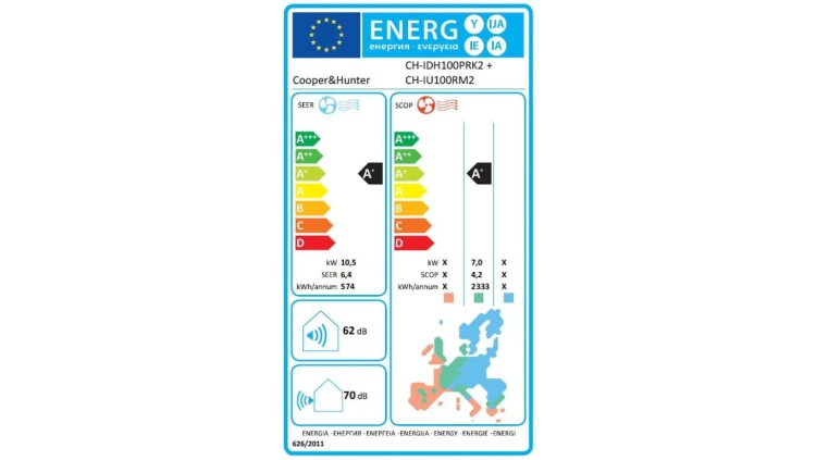 Klimatyzator CooperiHunter, Kanałowy 2, CH-IDH100PRK2 (jedn. wewn), 10,5 kW, 5 lat gwarancji, Chłodzenie i Grzanie, WiFi, LCAC