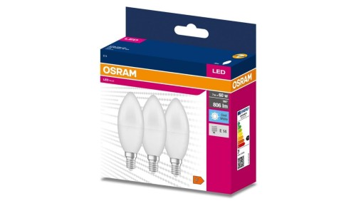 3PAK Żarówka LED E14 B35 7W = 60W 806lm 4000K Neutralna 200 OSRAM VALUE