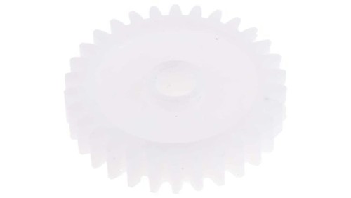 Koło zębate walcowe, moduł: 1, l.zębów: 30, śr. piasty: 14mm, śr. otworu: 6mm, POM