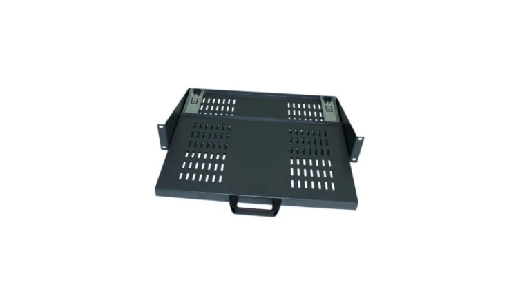 Rynna, 2U, typ: Taca, maks. obciążenie: 10kg, Stal, Czarny