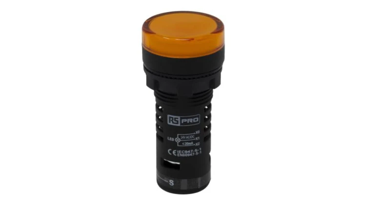 Lampka kontrolna w komplecie z układem testowym, Ø 22mm, IP65, RS PRO