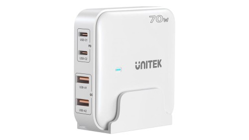 Unitek Ładowarka biurkowa GaN 70W 2xUSB-A 2xUSB-C