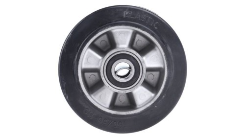 Kółko do wózka, Lite, Guma, Czarny, obc.: 300kg, śred.: 160mm, szer.: 50mm