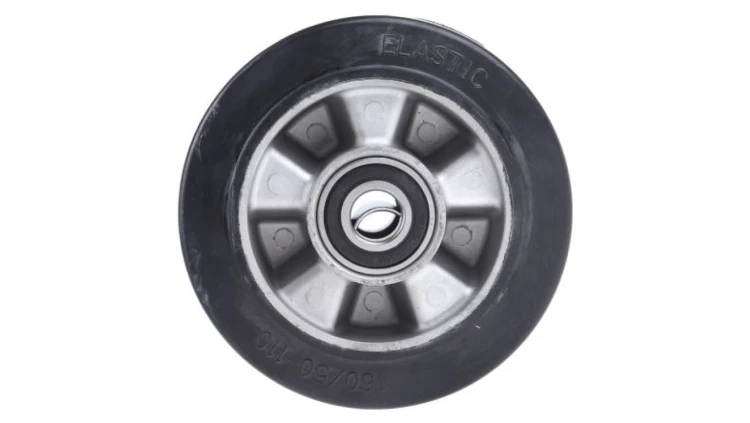 Kółko do wózka, Lite, Guma, Czarny, obc.: 300kg, śred.: 160mm, szer.: 50mm