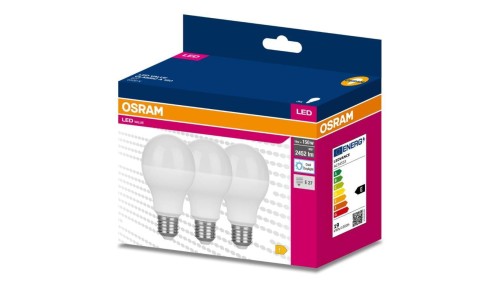 3PAK Żarówka LED E27 A60 19W = 150W 2452lm 6500K Zimna 200 OSRAM VALUE
