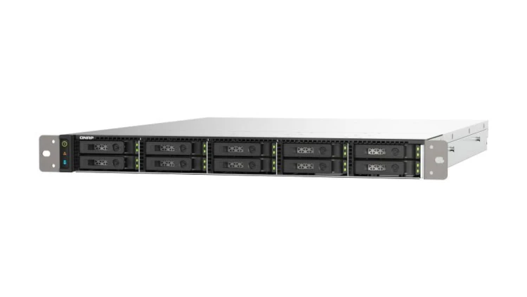 QNAP TS-h1090FU-7232P-64G 10-zatokowy all flash NAS, AMD Epyc, 64GB RAM, 2x 25GbE SFP28, RP RACK