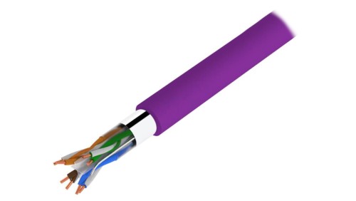 Przewód F/UTP Cat 6 Cu 4x2x23AWG LSZH 100m fioletowy DK-1623-VH-1