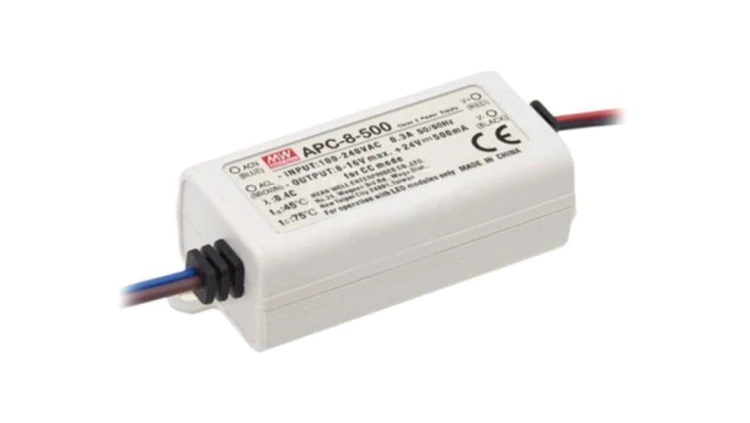 Zasilacz impulsowy, LED, 8W, 8÷16VDC, 500mA, 90÷264VAC, 127÷370VDC APC-8-500