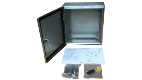 Szafka ścienna rozdzielcza, materiał: Stal nierdzewna typu 304, IP66, 400 x 300 x 150mm, RS PRO