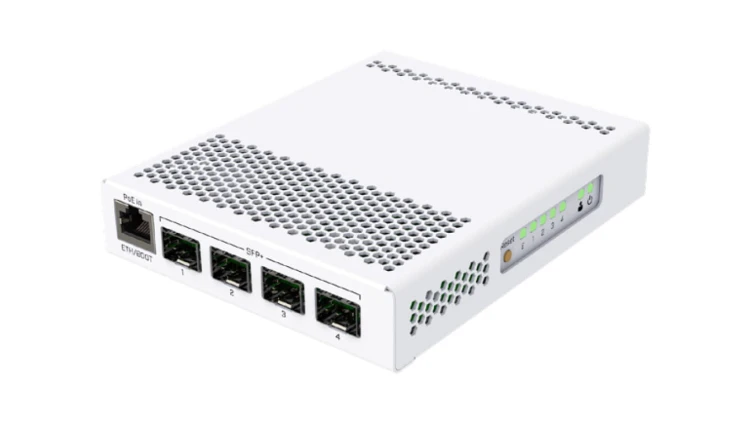 Switch 1x RJ45 1000Mb/s, 4x SFP+ MikroTik CRS305-1G-4S+IN